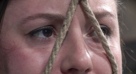 White girl Sasha endures nipple torture while tied up with rope 12405719