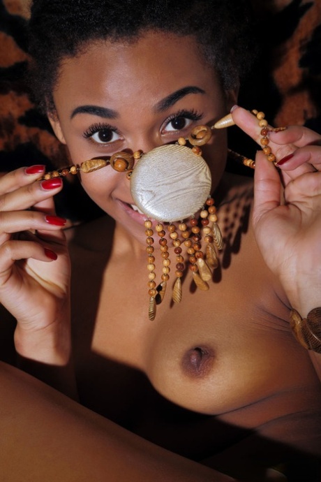 Cute black teen Gana A shows off her long legs and flexibility 59254154