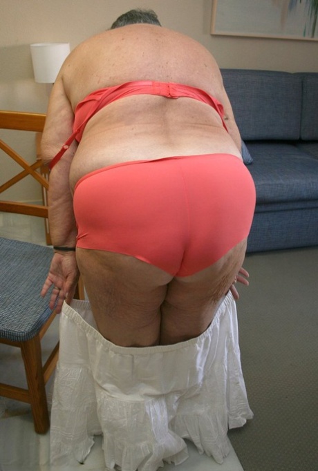 Sassy SSBBW Grandma Libby bends over naked to how off her huge fatty ass 58078594