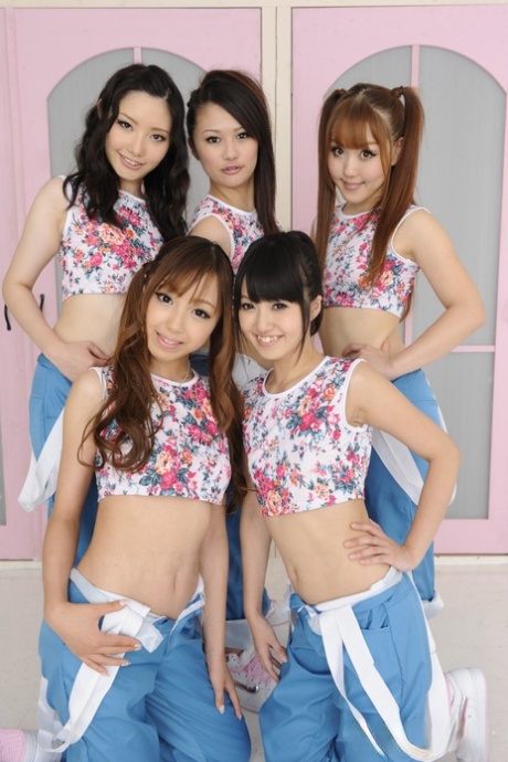 Hot Asian teens drop their pants to model their sexy slim bodies together 70966043