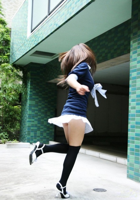Japanese teen Kiyohara teases in public before modelling lingerie at home 63506134