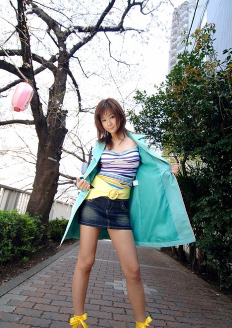 Japanese cutie Maki puts her hair in pigtails before getting naked 81415499