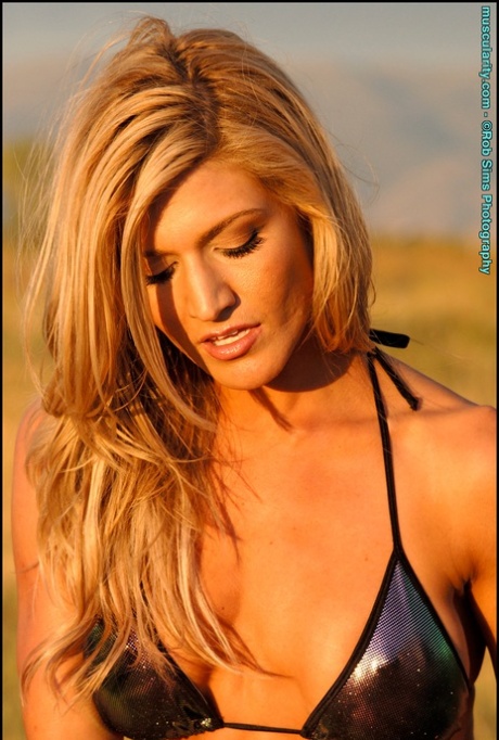 Hot blonde fitness model Crystal Matthews poses outdoors in a bikini 59396806