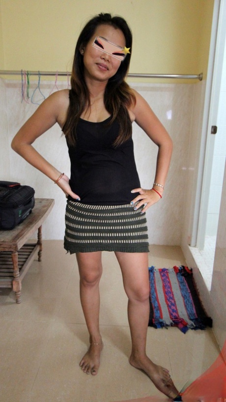 Cambodian sex worker Sokneng gets banged on a bed by a foreigner 92356807