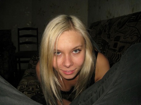 Young looking blonde ends up totally naked while having sex in POV mode 11267818