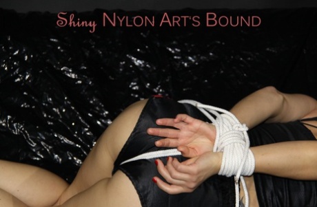 White girl finds herself hogtied and cleave gagged in nylon gym shorts 39105888