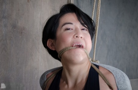 Asian female Mia Torro is tied up with ropes and masturbated against her will 38713326