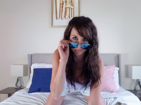 Young amateur Andi Land shows her tits and ass with sunglasses atop her head 33559091