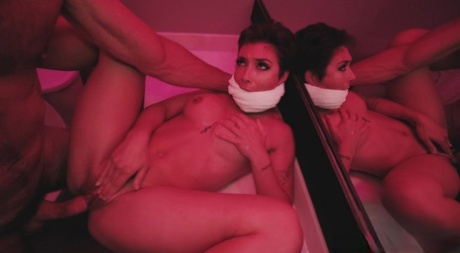 Short haired teen Brooklyn Gray engages in rough sex while in a bathroom 17443882