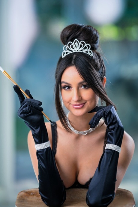 Latina teen Eliza Ibarra seduces her man friend in black lingerie and nylons 66326858