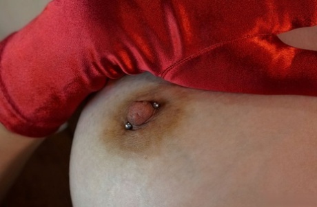 Dark haired teen Arissa toys her bush while sporting red gloves 33363440