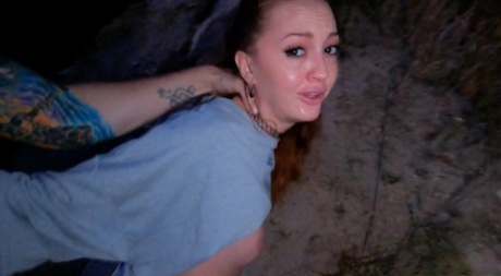 Caucasian teen Kendra Cole concludes outdoor sex with jizz on her tongue 27555906