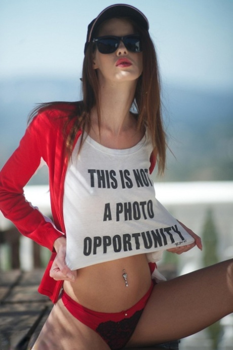 Skinny lifeguard chick Melissa Tongue removes bikini bottom on the beach 49934609