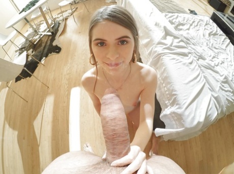 Teen Alice March giving POV blowjob to big cock and cum facial 57886017