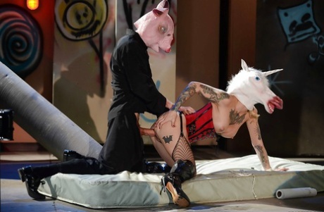 Tattooed pornstar Kleio Valentien bends over for kinky doggystyle sex 53112476