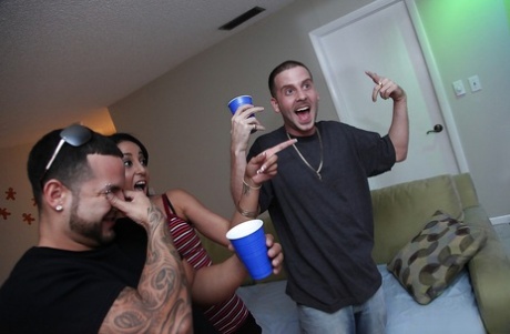 Fuckable young gals perform a striptease at the house party 36443675